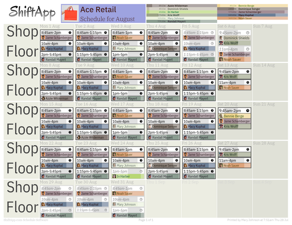 Montly Schedule PDF