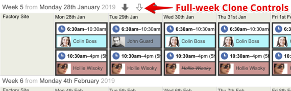 Full-Week Clone Controls