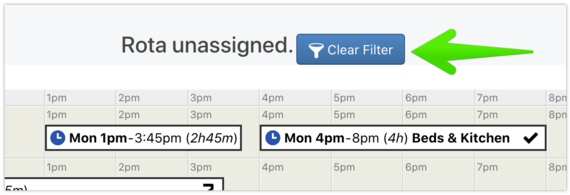 Clear Filter button at top of screen.