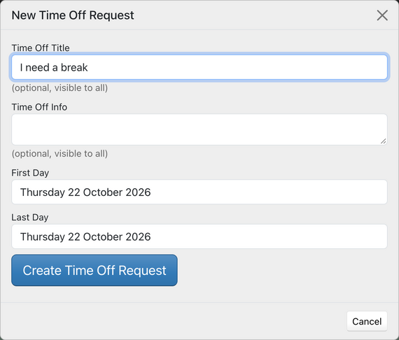 Requesting time off